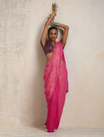 Thumbnail for trueBrowns Pink Gold Lurex Ready To Wear Saree