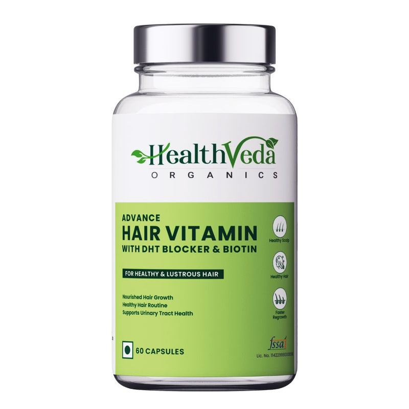 Health Veda Organics Advance Hair Vitamin with DHT Blocker &amp; Biotin Capsules