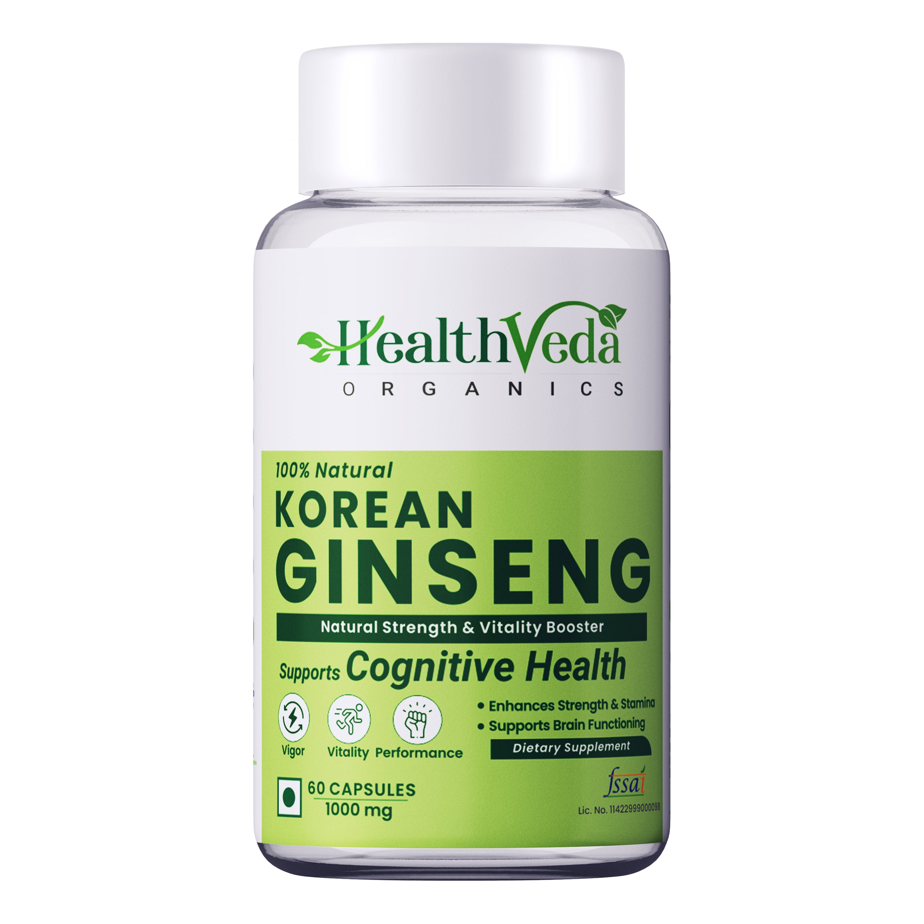 Health Veda Organics Plant Based Korean Red Ginseng Capsules - Distacart