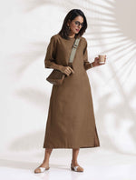 Thumbnail for trueBrowns Brown Slub Dress