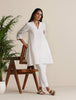 trueBrowns White Cotton Embroidered Co-ord Set - Distacart