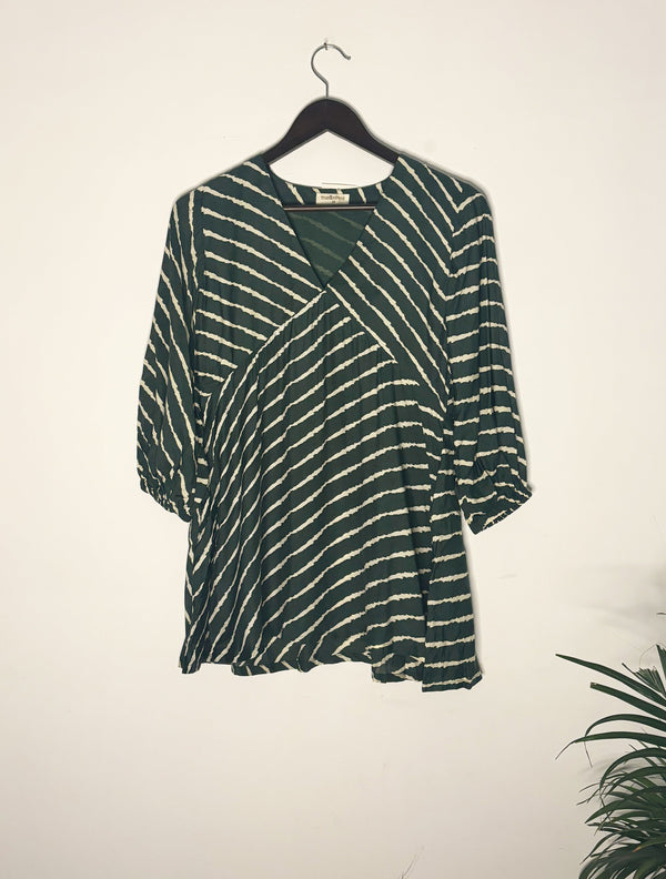 trueBrowns Green Lehariya Top