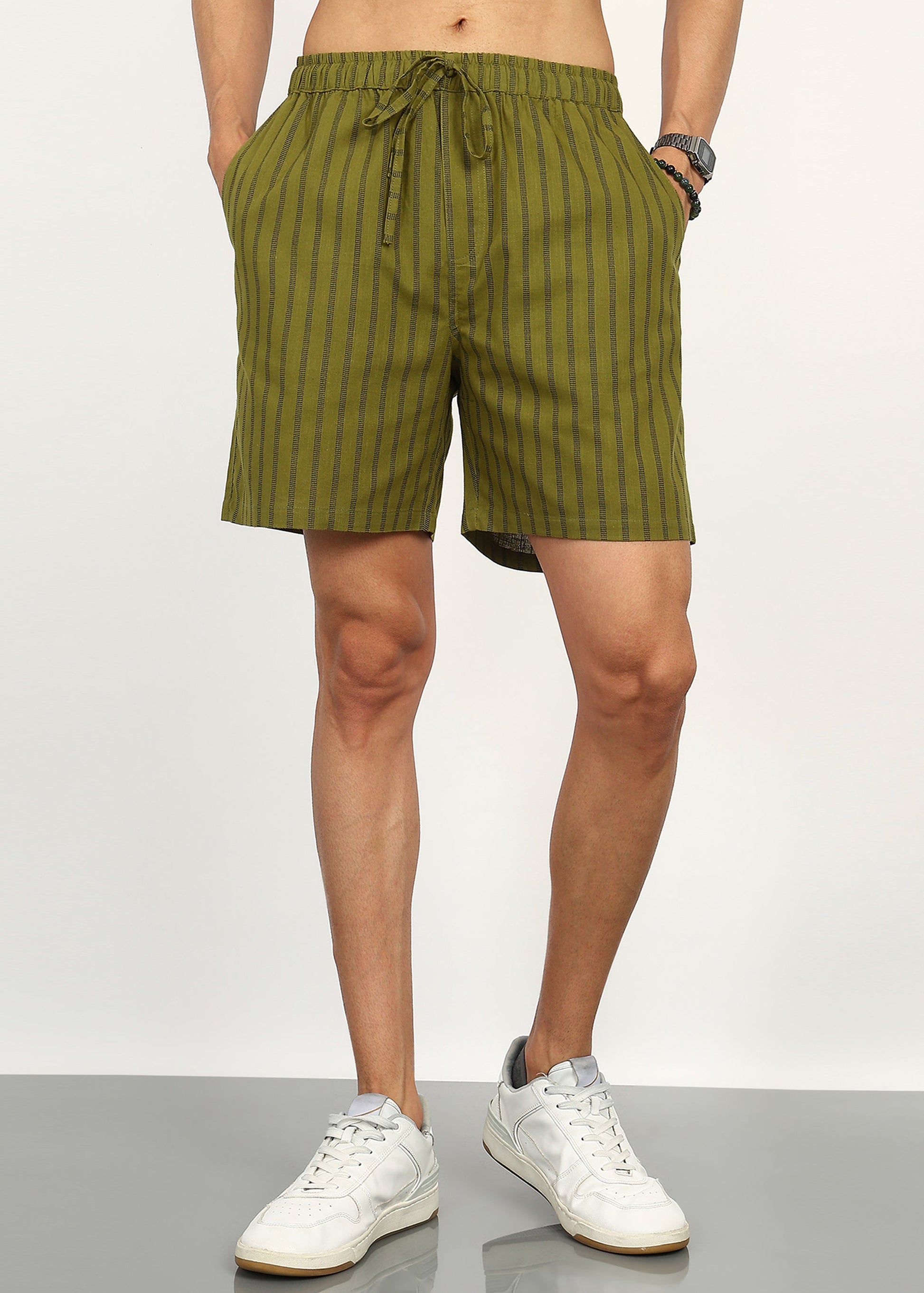 Fabmade Olive Rhythm Shorts - Distacart