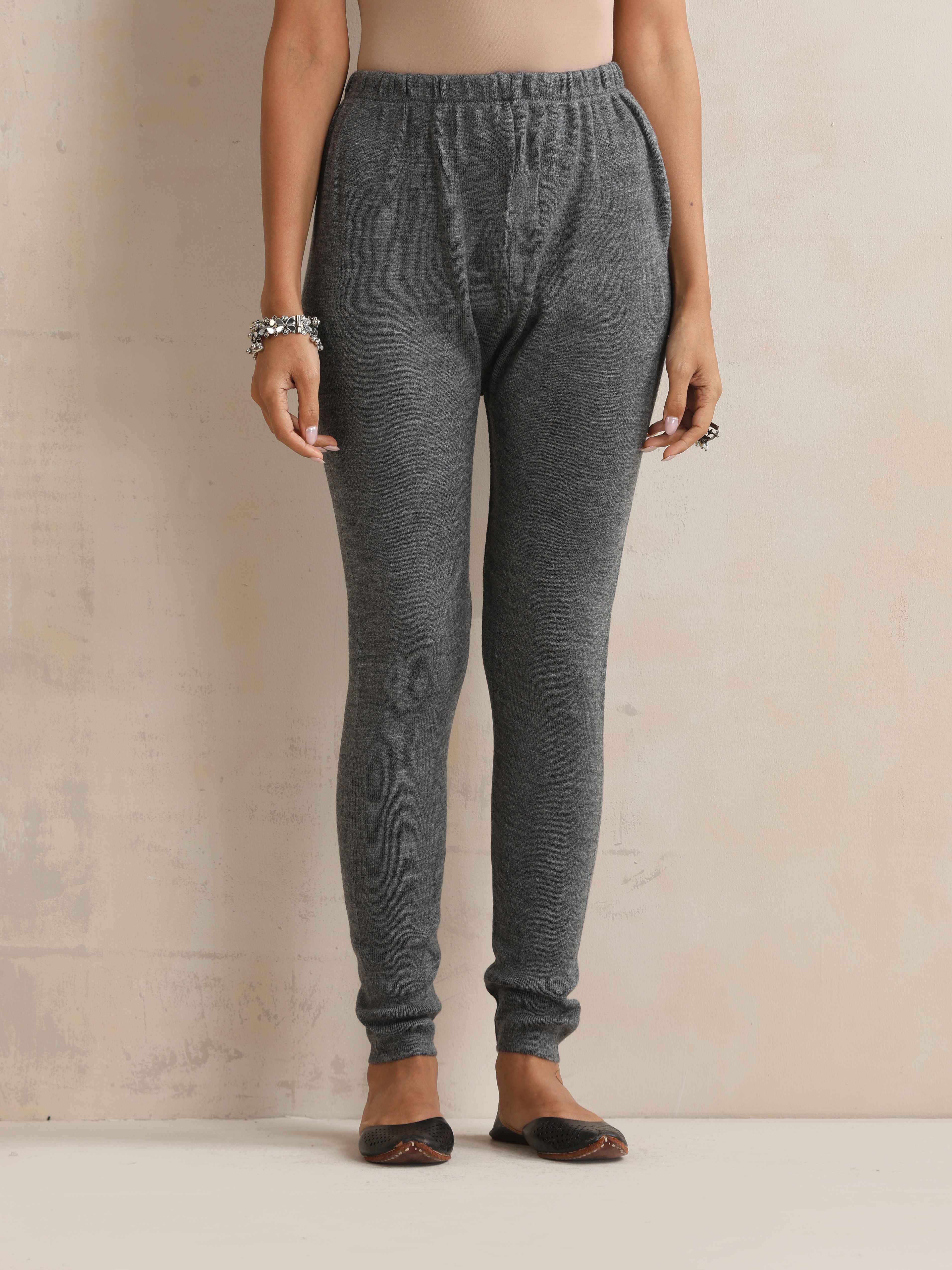trueBrowns Grey Woollen Leggings - Distacart