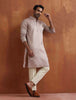 trueBrowns Men's Beige Sequin Chanderi Kurta - Distacart