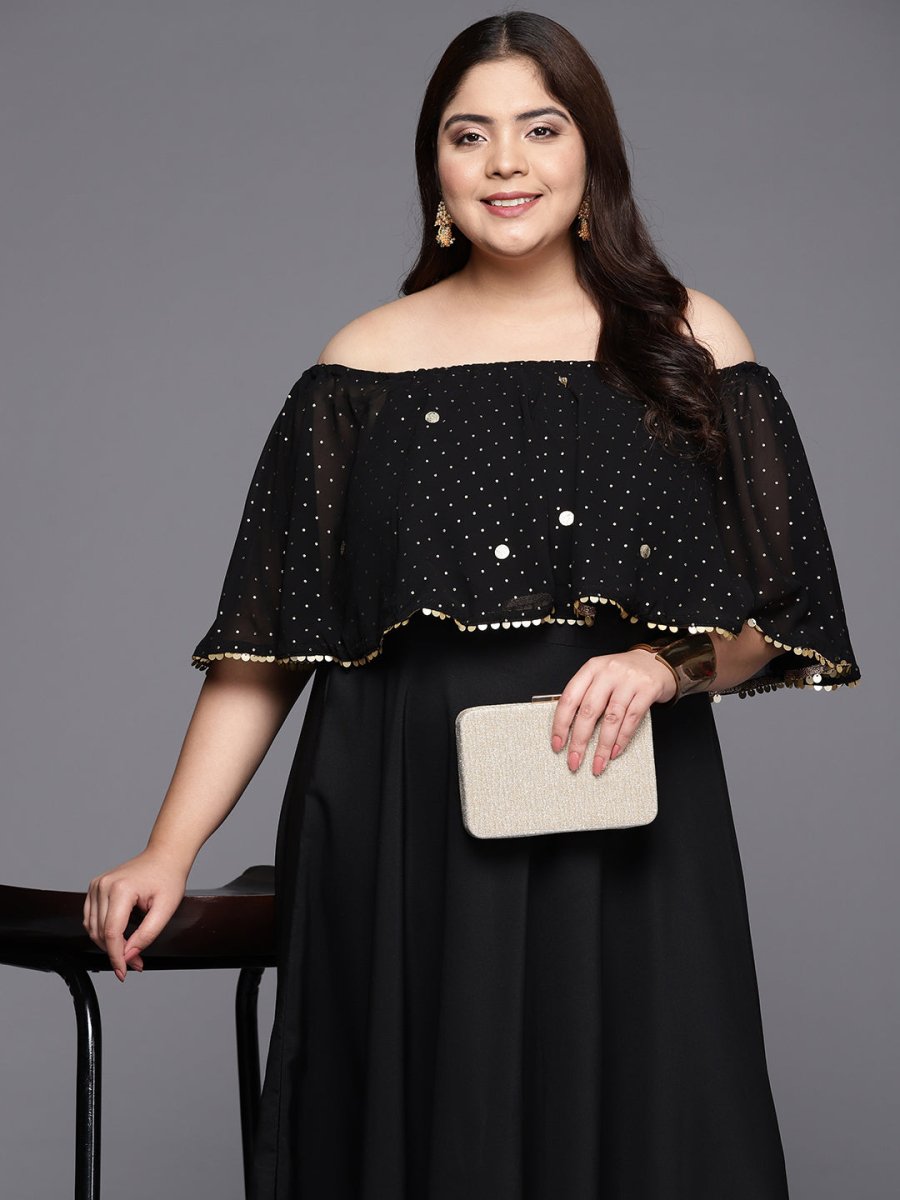 Ahalyaa Plus Size Off-Shoulder Maxi Ethnic Dress - Distacart