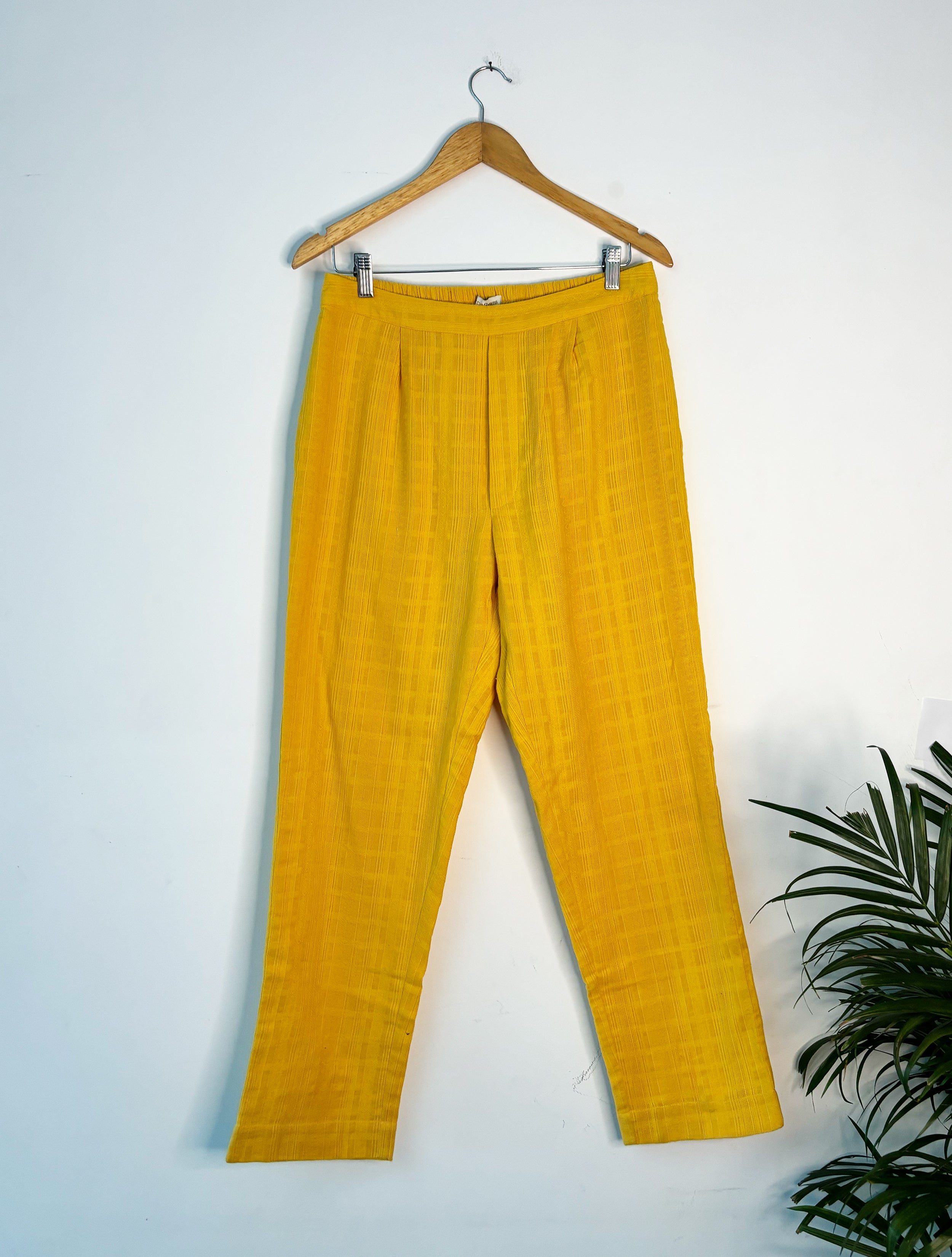 trueBrowns Mustard Gauze Dobby Pant - Distacart