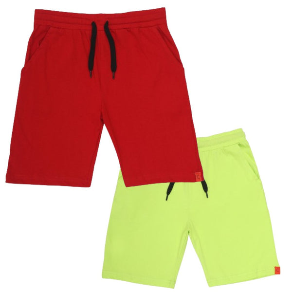 Chilins Kids Cotton Shorts Red & Green