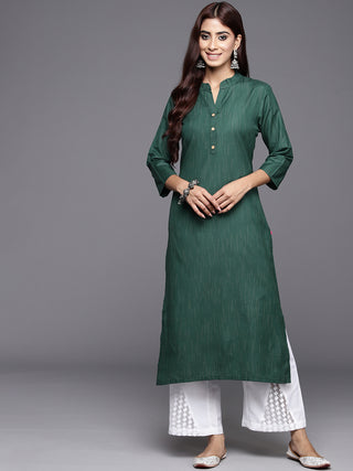 Varanga Women Sea Green Woven Straight Kurta - Distacart