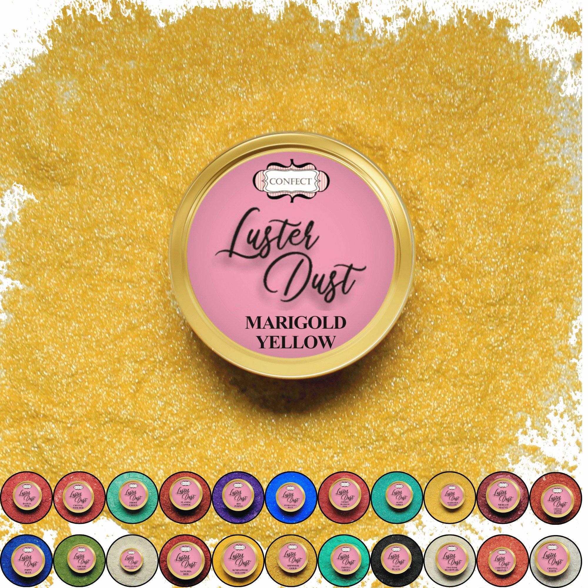 marigold yellow edible luster dust 5 gms