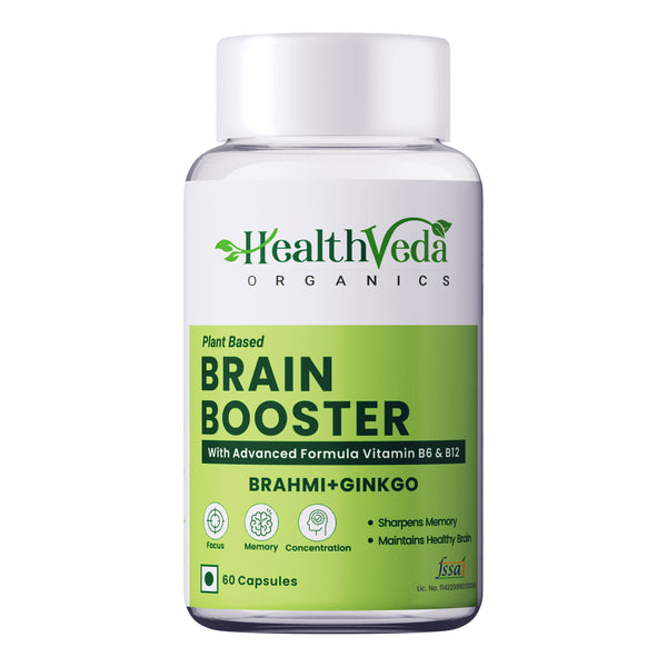 Health Veda Organics Plant Based Brain Booster Capsules - Distacart