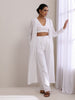 trueBrowns White Dobby Overlay Jacket Blouse Pant Set - Distacart
