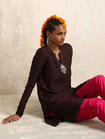 Thumbnail for trueBrowns Cola Silk Kurta Co-ord Set