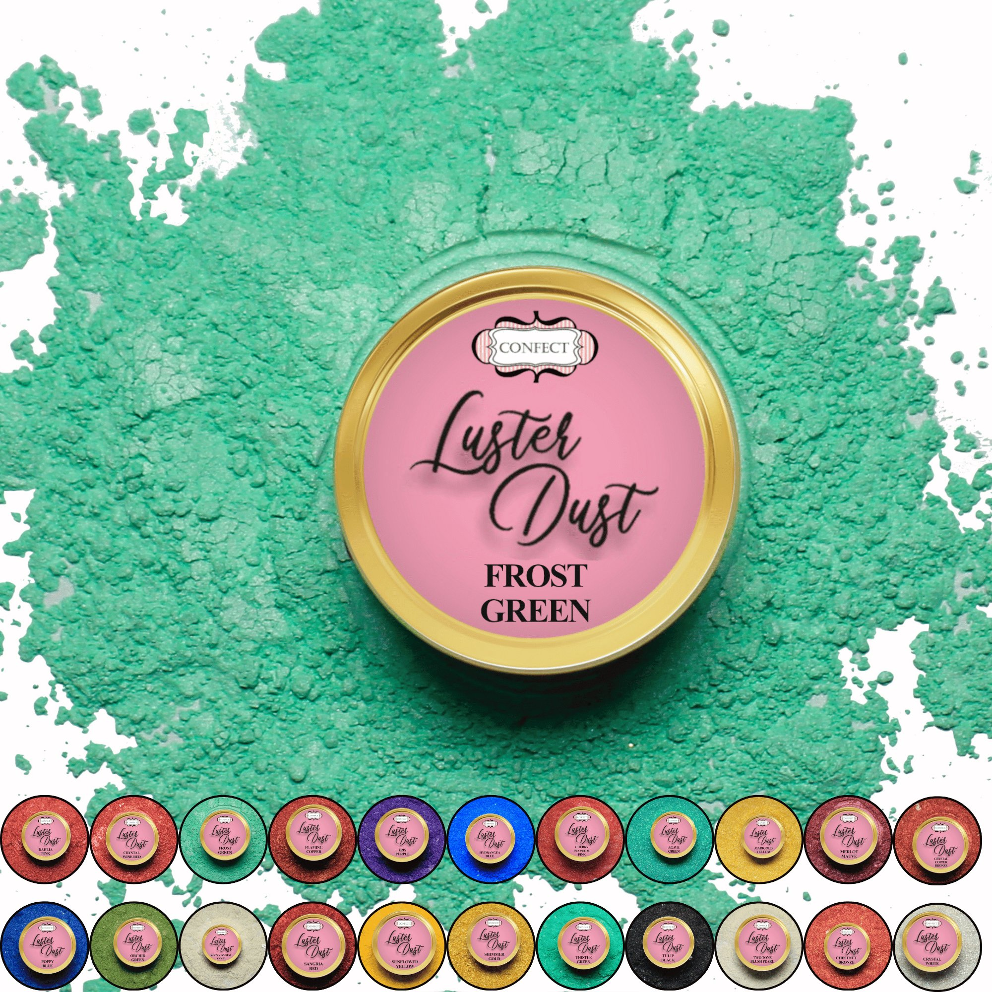 frost green edible luster dust 5 gms