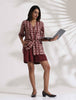 trueBrowns Brown Cotton Print Jacket Top & Short Co-ord Set - Distacart