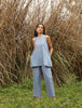 trueBrowns Blue Cotton Sleeveless Co-ord Set - Distacart