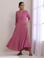 Thumbnail for trueBrowns Onion Pink Dobby Anarkali Pant Set - Distacart