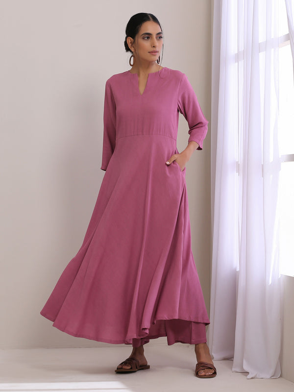 trueBrowns Onion Pink Dobby Anarkali Pant Set - Distacart