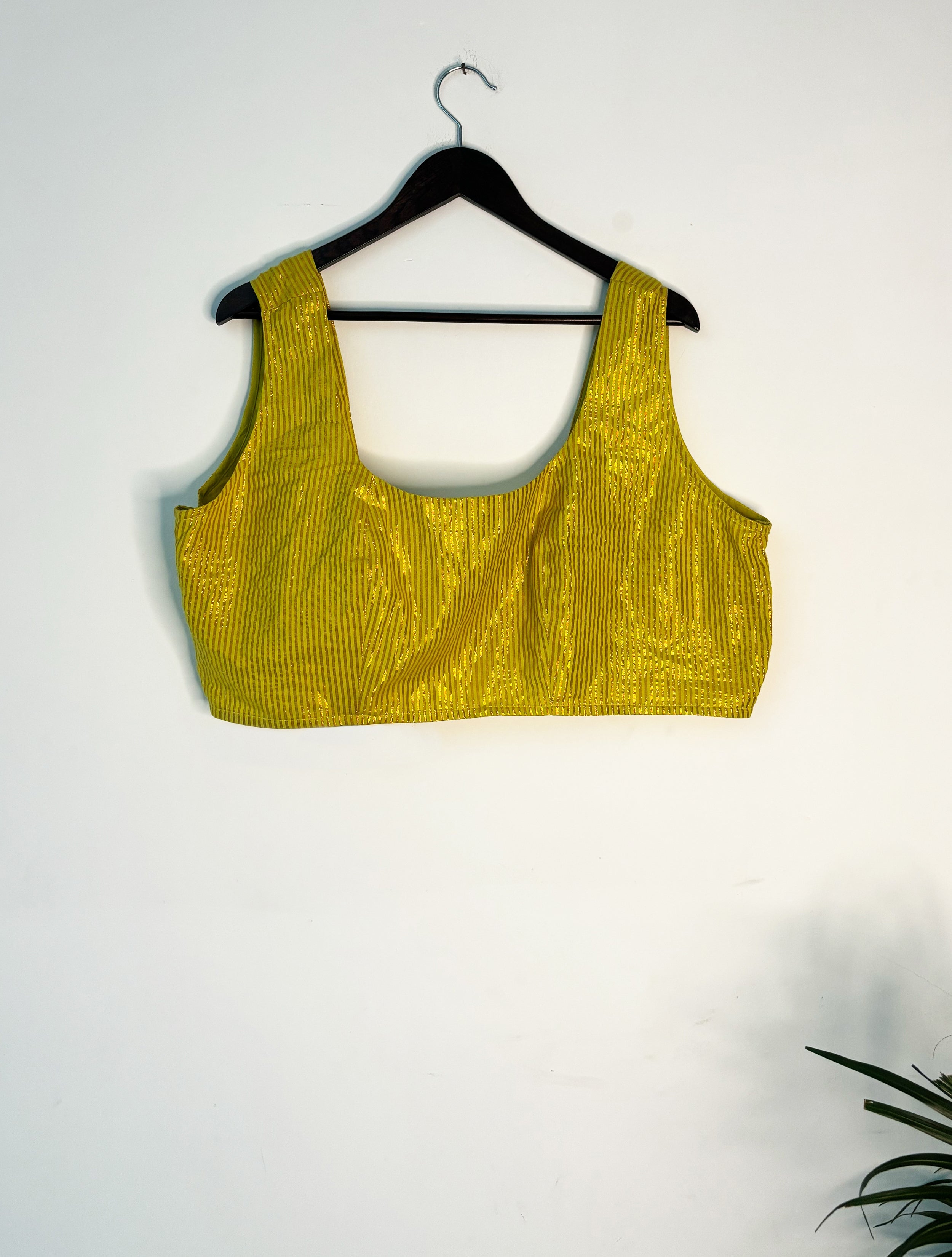 trueBrowns Lime Metallic Blouse - Distacart