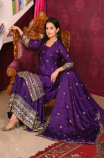 Thumbnail for Teeya Creation Purple Color Chinon Silk Heavy Embroidery Work Fully Stitched Salwar Suit - Distacart