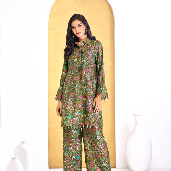 BulBul Pratiksha Olive Co-Ord Set