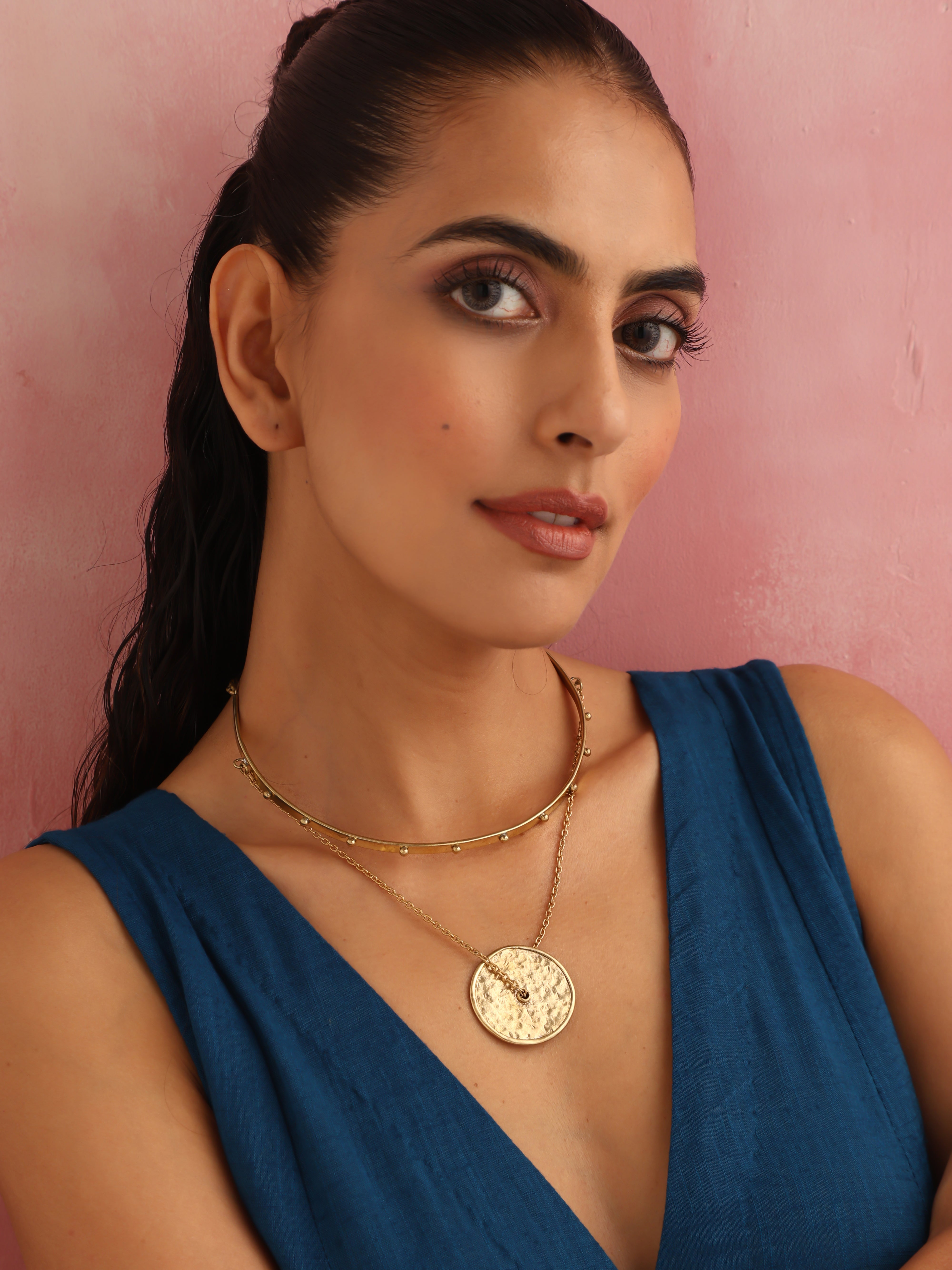 trueBrowns Brass Circular Layererd Necklace - Distacart