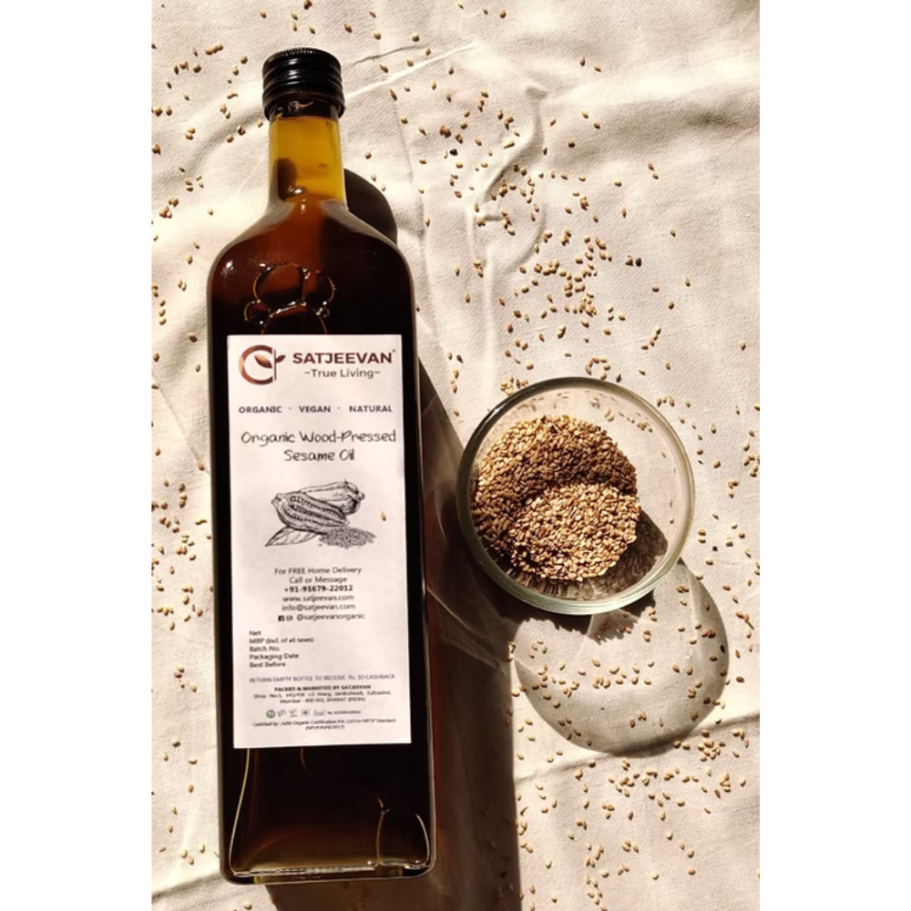 Satjeevan Organic Wood-Pressed Sesame Oil - Distacart