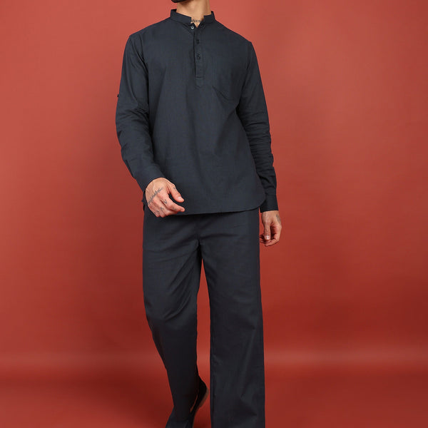 Fabmade Onyx Noir Short Kurta Co-Ord Set - Distacart