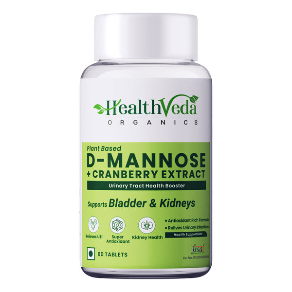 Health Veda Organics D-Mannose + Cranberry Extract Tablets - Distacart