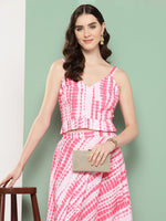 Thumbnail for Ahalyaa Printed Ethnic Crop Top with Skirt - Distacart