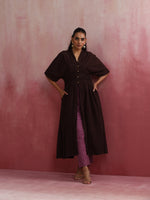 Thumbnail for trueBrowns Cola Cotton Dobby Pleated Kurta Set