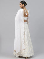 Thumbnail for Tulsi Art Impressive White Sequins Bridesmaid Monochrome Lehenga Choli