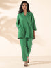 trueBrowns Green Cotton Relaxed Co-ord Set - Distacart