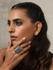 trueBrowns Silver Tone Rectangular Stone Ring - Distacart