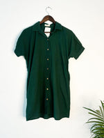 Thumbnail for trueBrowns Dark Green Cotton Dobby Top