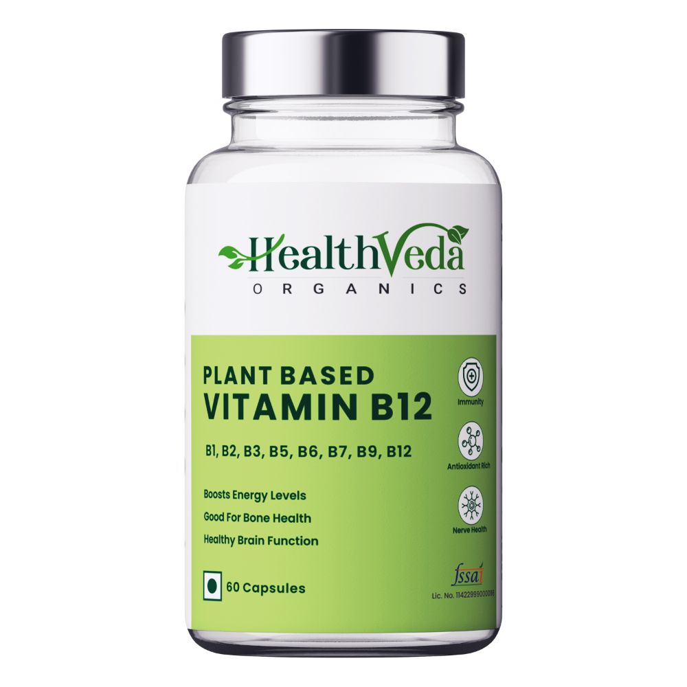 Health Veda Organics Plant Based Vitamin B-12 Capsules
