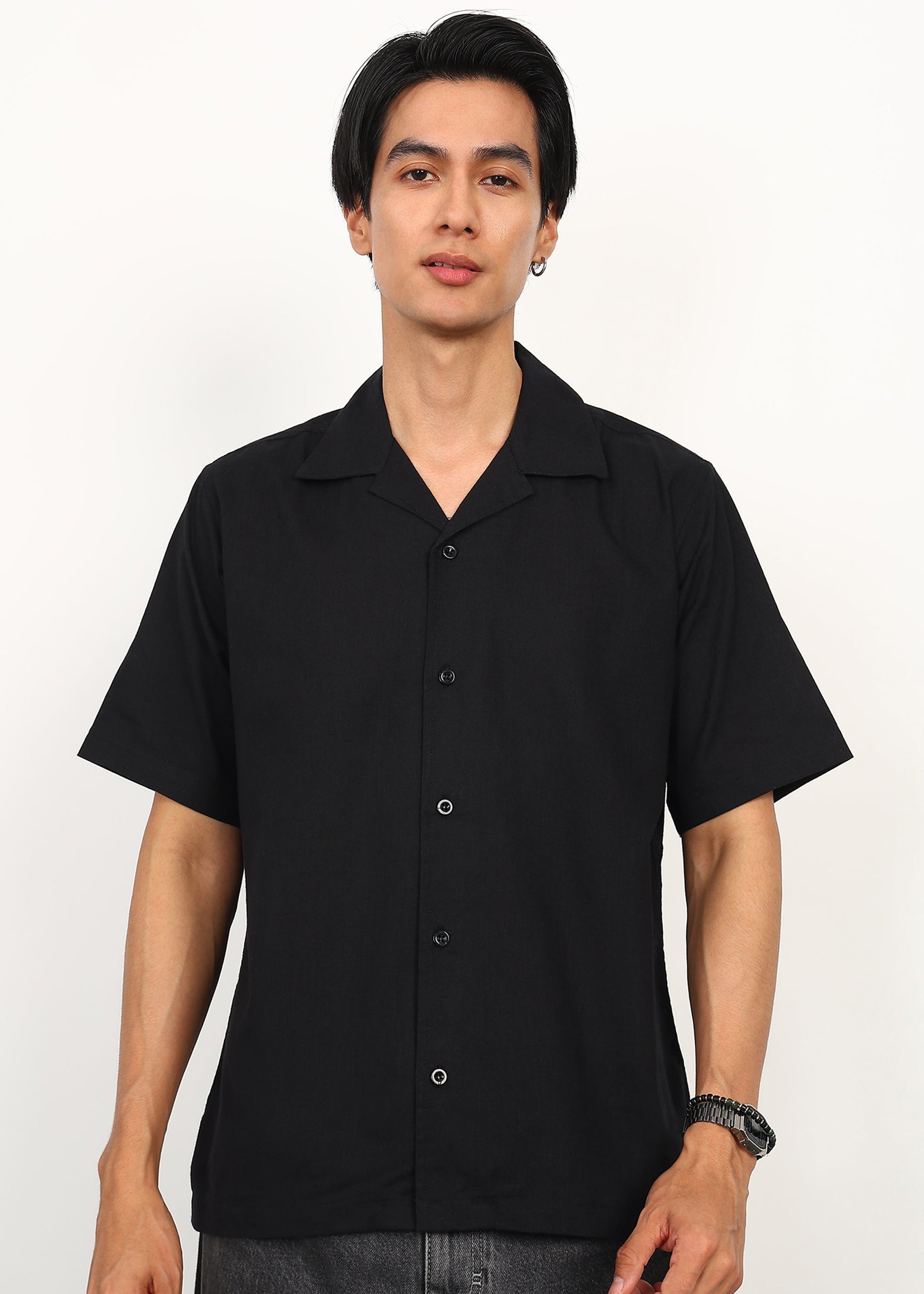 Fabmade Noir Linen Shirt - Distacart