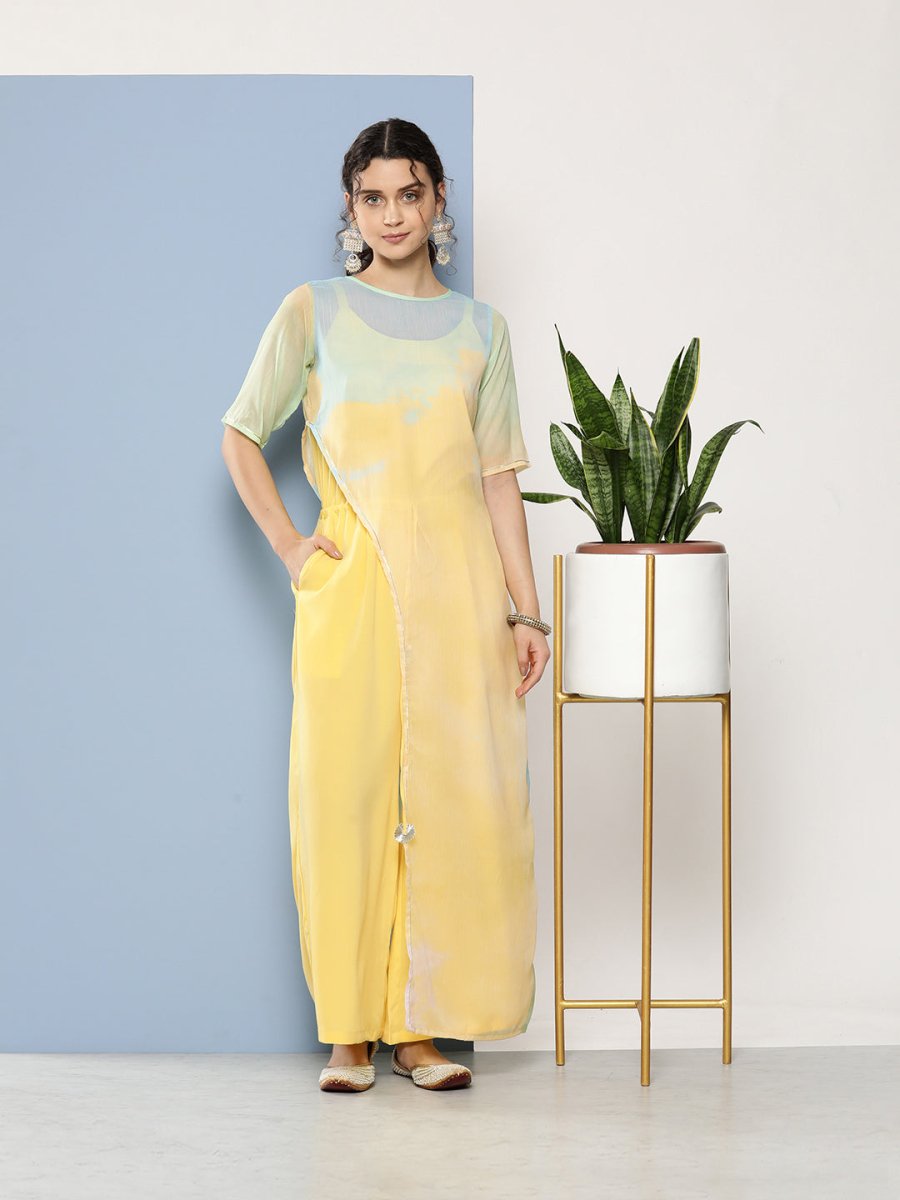 Ahalyaa Printed Waist Tie-Ups Basic Jumpsuit - Distacart