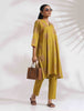 trueBrowns Green Cotton Print Kimono Sleeves Kurta Co-ord Set - Distacart