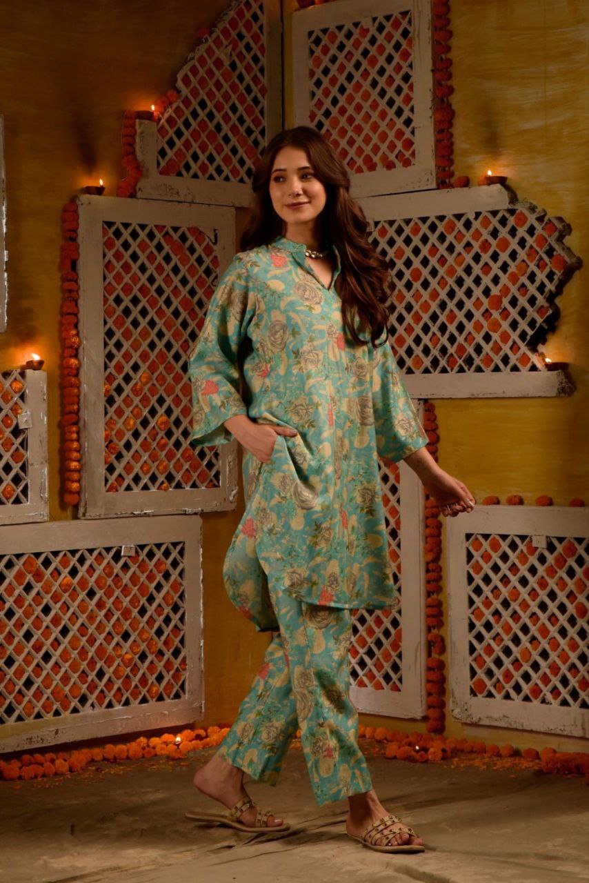 NOZ2TOZ Floral Printed Rayon Co-ords et - Distacart