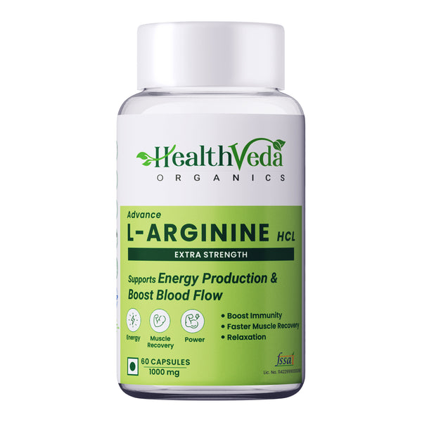 Health Veda Organics L Arginine Veg Capsules - Distacart
