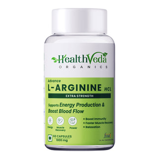 Health Veda Organics L Arginine Veg Capsules - Distacart