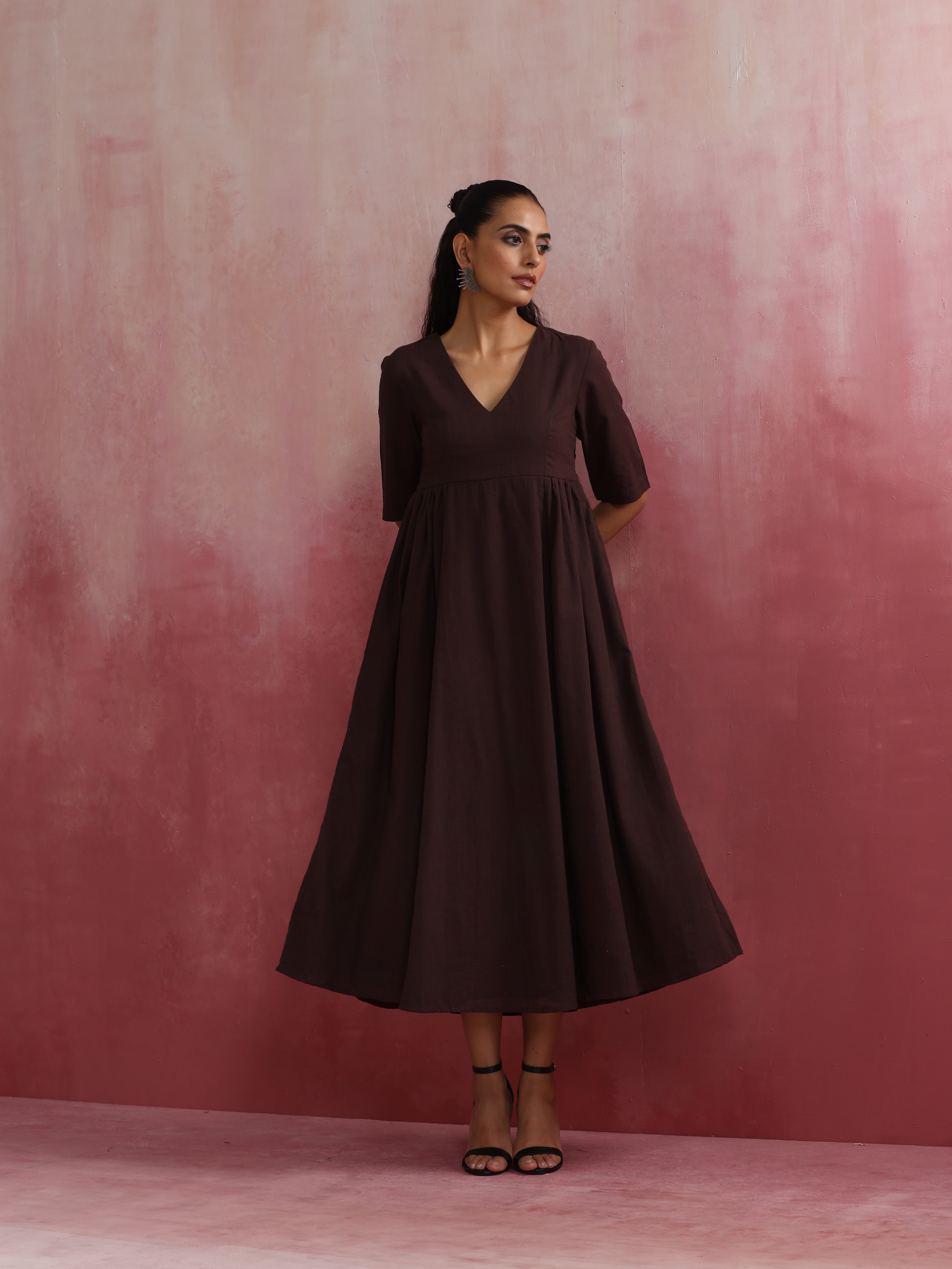 trueBrowns Cola Cotton Dobby Dress - Distacart