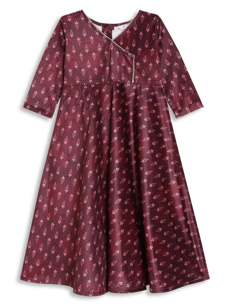 Ahalyaa Girls Printed A-Line Maxi Ethnic Dresses - Distacart