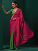 trueBrowns Green Pink Muslin Silk Ready To Wear Saree - Distacart