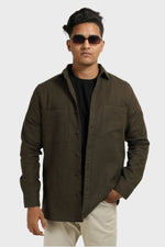 Thumbnail for Xkind Olive Green Regular Fit Shacket