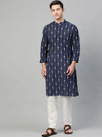 Thumbnail for Fabmade Men Printed Straight Kurta With Pyjama