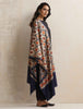 trueBrowns Navy Blue Embroidered Woollen Stole - Distacart
