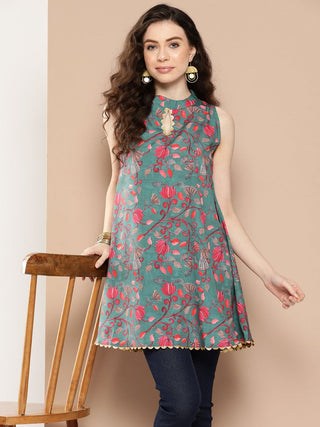 Ahalyaa Floral Printed Tunic - Distacart