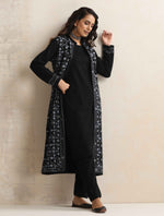 Thumbnail for trueBrowns Black Kashmiri Woollen Jacket 3pc Set